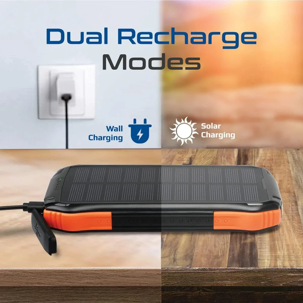 باور بانك شمسي Promate SolarTank-10PDQi بسعة 10000mAh مع USB-C PD بقدرة 20W وشحن Qi بقدرة 10W وإضاءة LED - أسود - Thumbnail 6