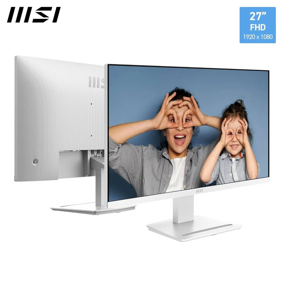 MSI 27-inch FHD IPS Monitor, 1920x1080, 144Hz, 1ms, HDR Ready, White – PRO MP273W E14A - Image 3