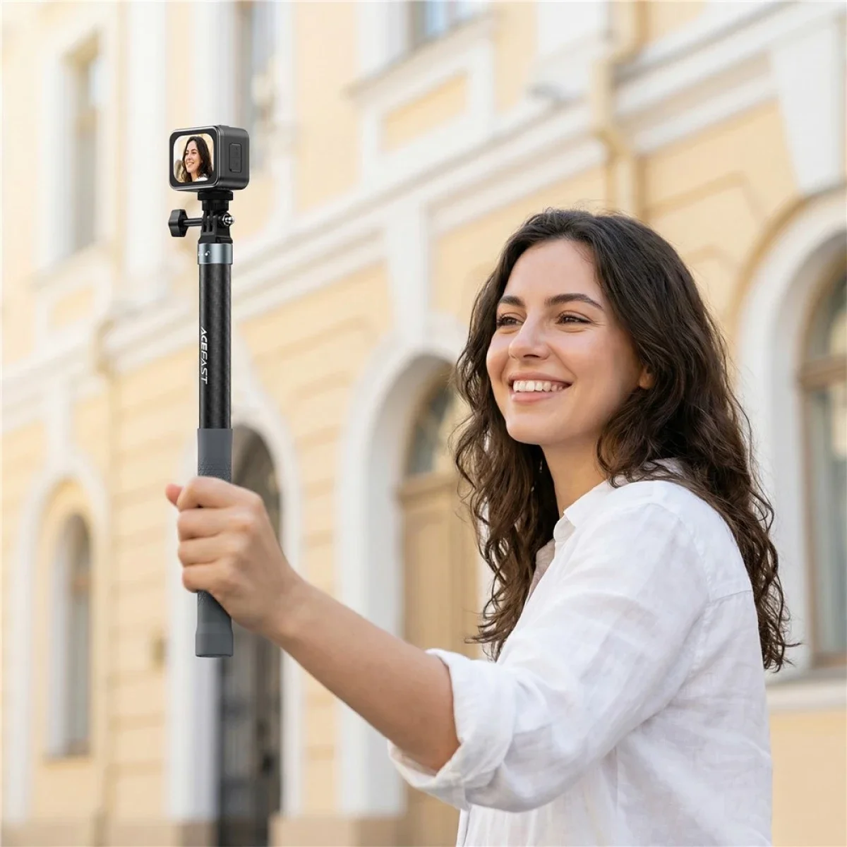 ACEFAST E38 1.2m Carbon Fiber Telescopic Selfie Stick, 5-Level Adjustable, Black/Grey - Image 6