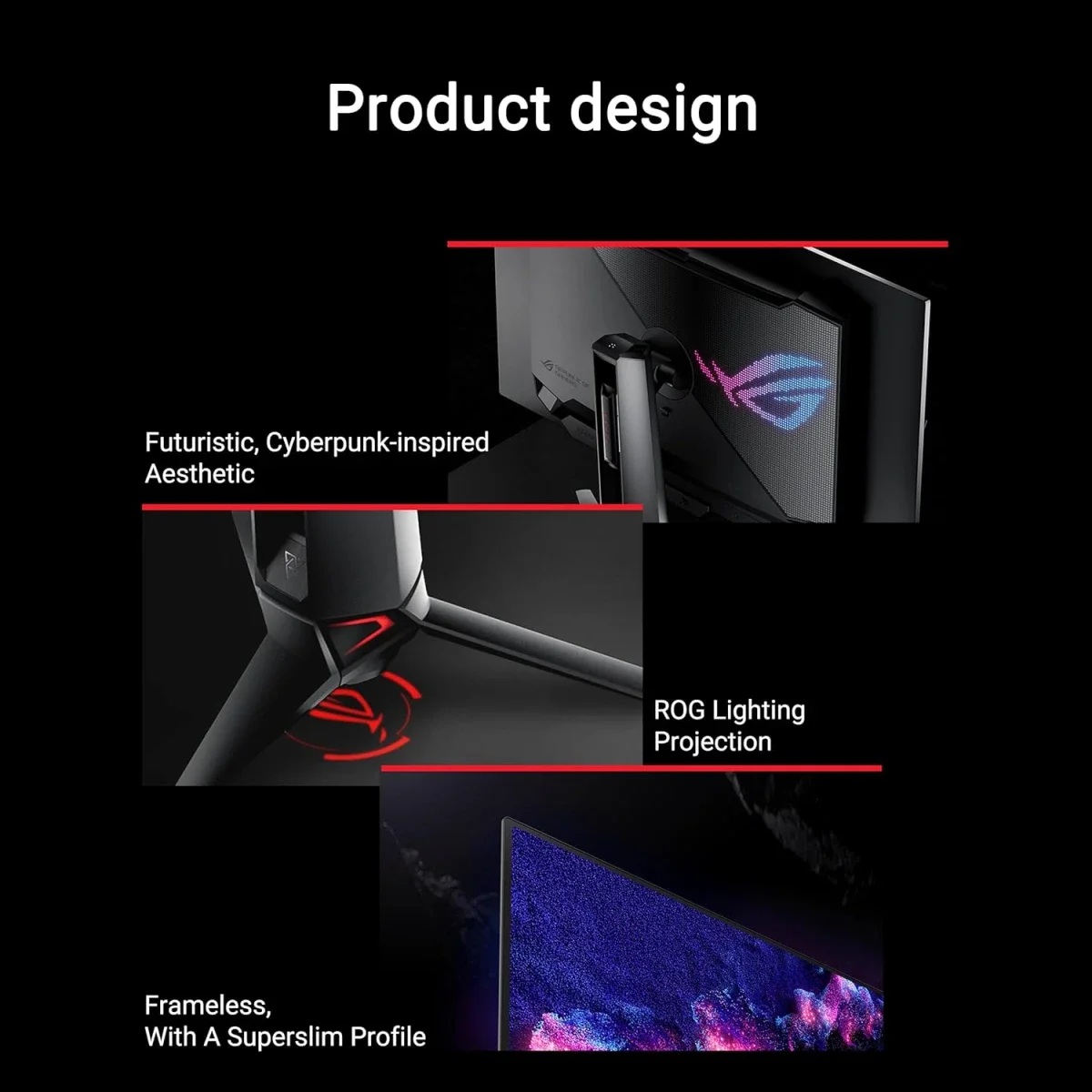 شاشة ألعاب Asus ROG Swift PG27UCDM 27 إنش 4K QD-OLED بتردد 240Hz وزمن استجابة 0.03ms - Thumbnail 6