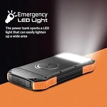 باور بانك شمسي Promate SolarTank-10PDQi بسعة 10000mAh مع USB-C PD بقدرة 20W وشحن Qi بقدرة 10W وإضاءة LED - أسود - Thumbnail 13