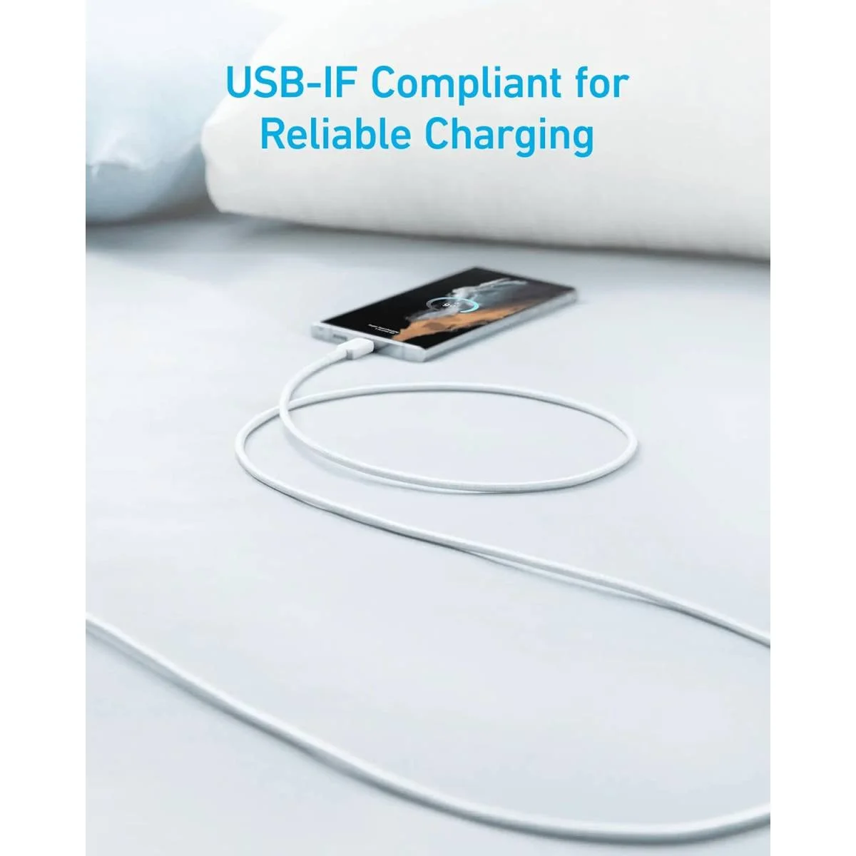 Anker 322 USB-A to USB-C Cable, 3 ft (0.9 m), White - Image 3