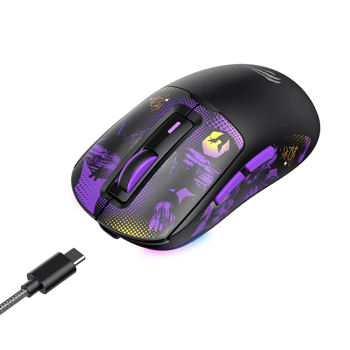 HAVIT MS969WB VKS Keyd Edition Tri-Mode RGB Gaming Mouse, 26,000 DPI - Thumbnail 2