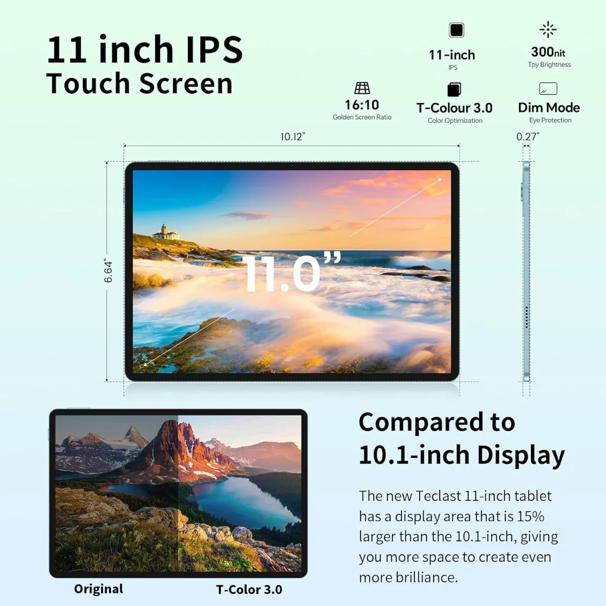 جهاز لوحي TECLAST P50 (2025) 11 إنش IPS بتردد 90Hz وأندرويد 15 وLTE، 8GB رام، 128GB، أزرق - Thumbnail 3