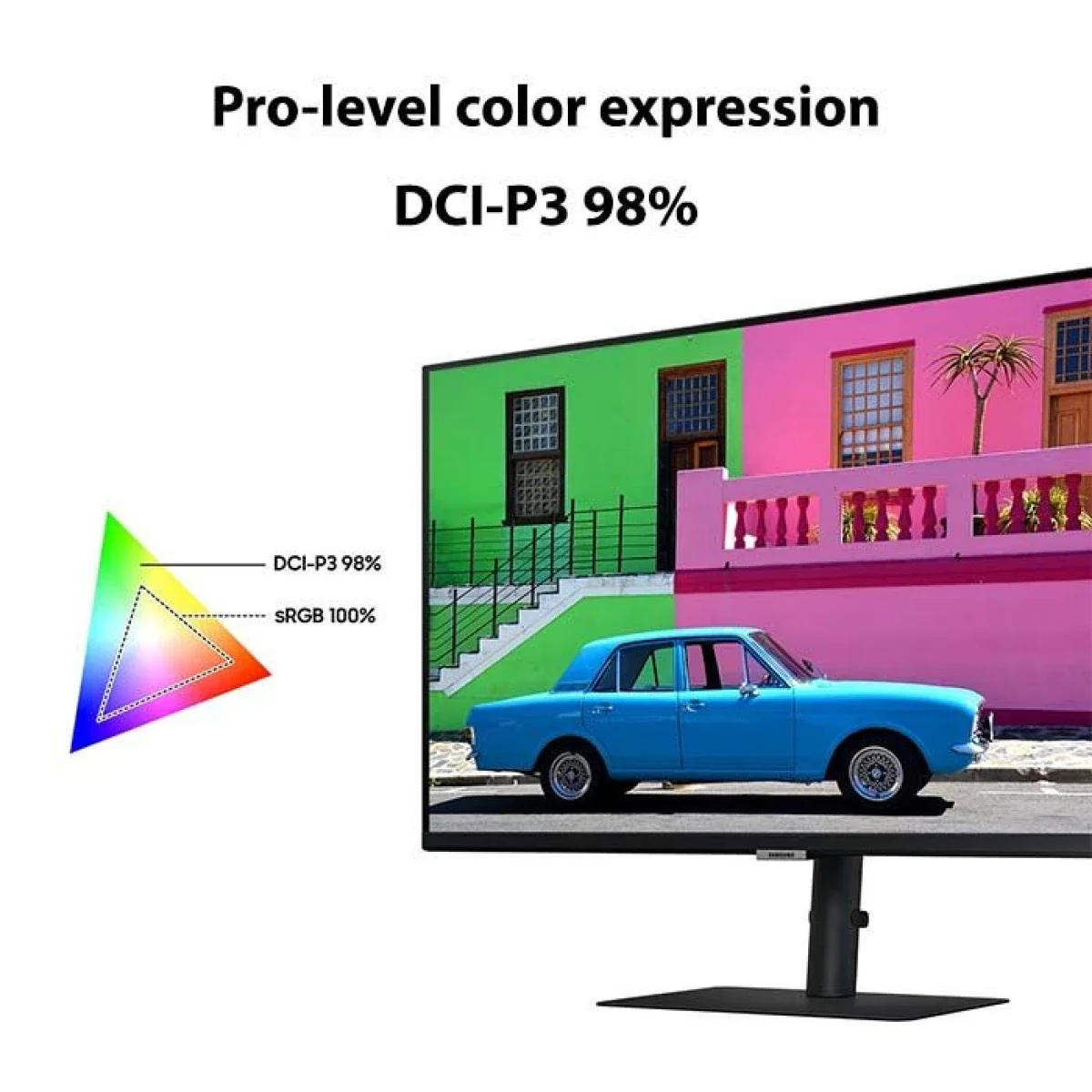 شاشة Samsung S8 مقاس 27 إنش بدقة 4K UHD IPS مع HDR10 وUSB-C وحامل قابل للتعديل - أسود - Image 10