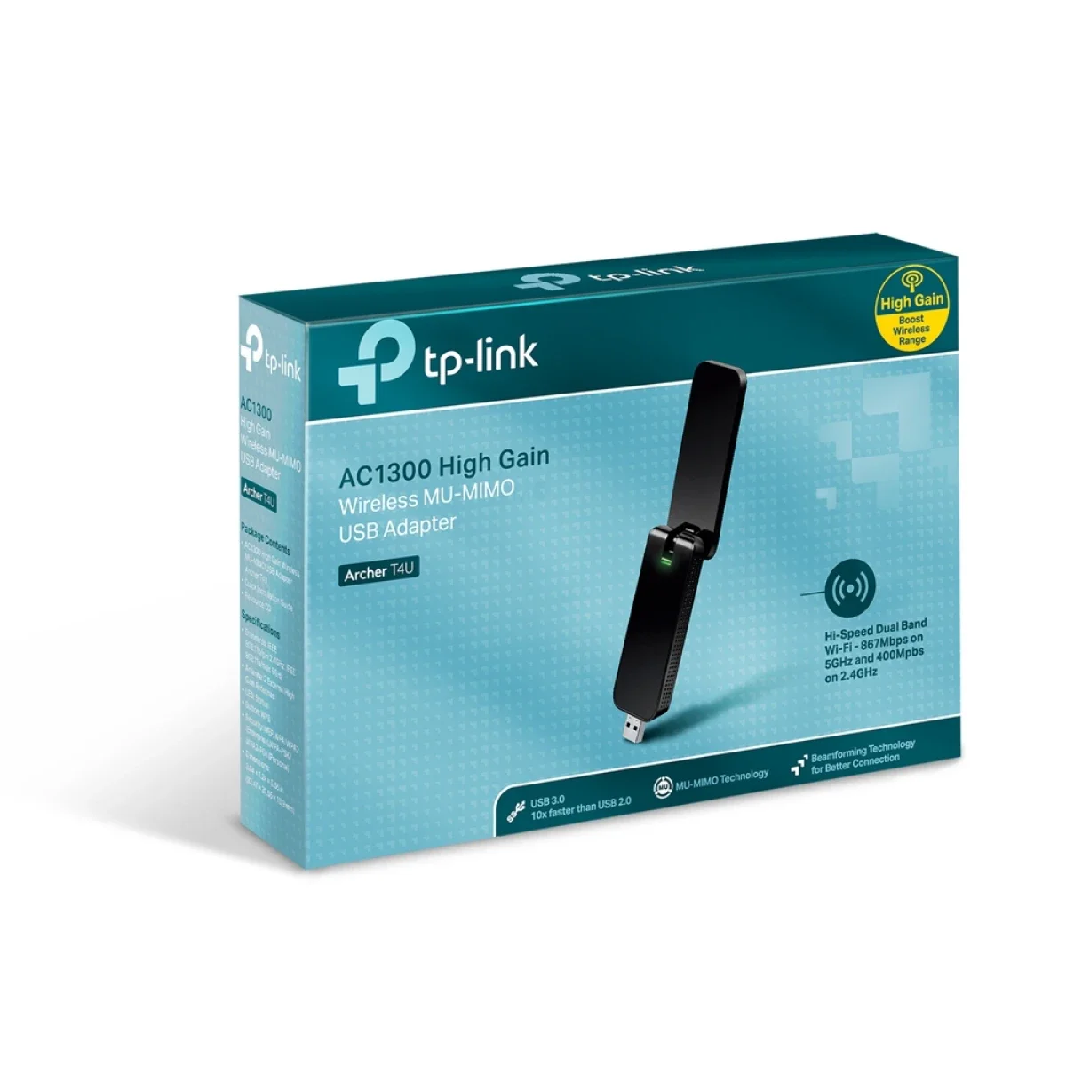 محول واي فاي TP-LINK Archer T4U AC1300 ثنائي النطاق USB 3.0 - Thumbnail 5