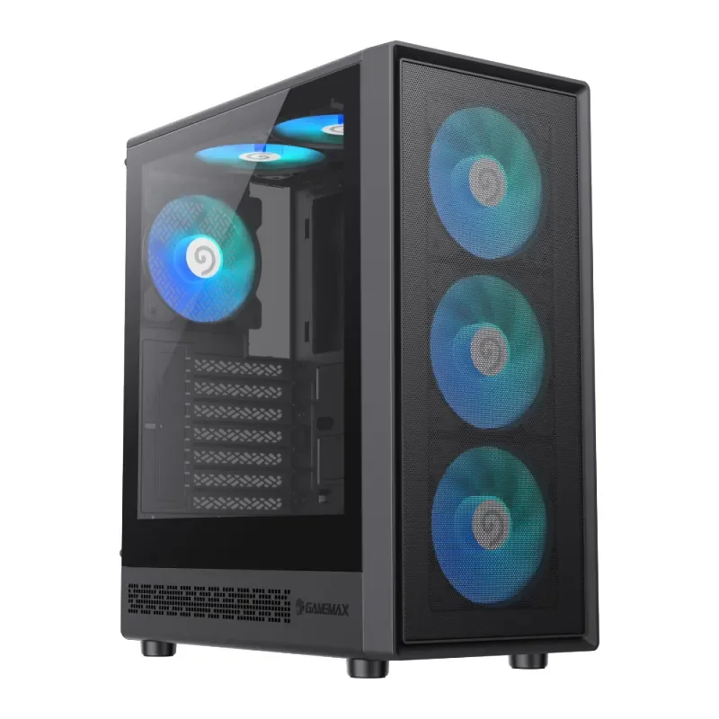 كيس كمبيوتر GameMax Storm 2 AB للألعاب Mid-Tower ATX أسود - Thumbnail 2