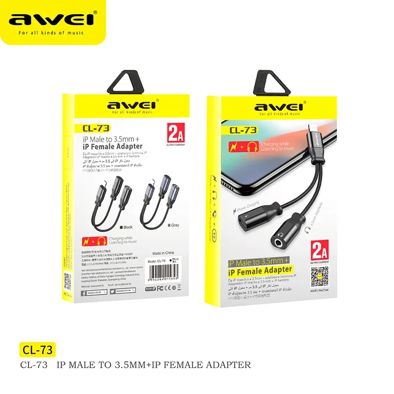 محول سماعات Awei CL-73 من Lightning إلى AUX 3.5 مم للآيفون - Image 11