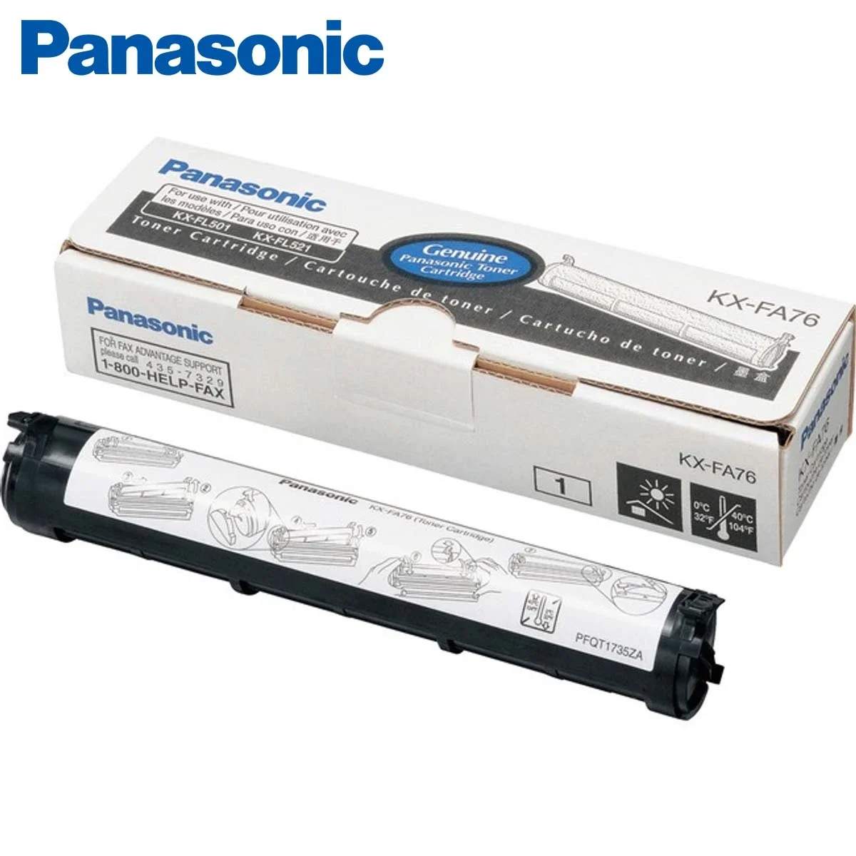 خرطوشة تونر ليزر Panasonic KX-FA76 أصلية باللون الأسود