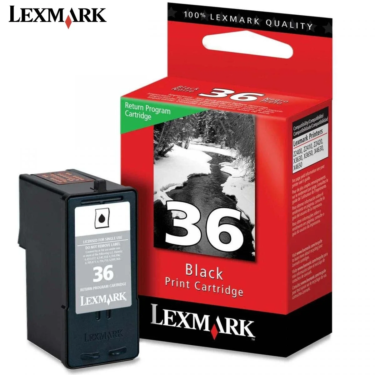 Lexmark 36 Original Black Ink Cartridge 18C2130, 175 Pages