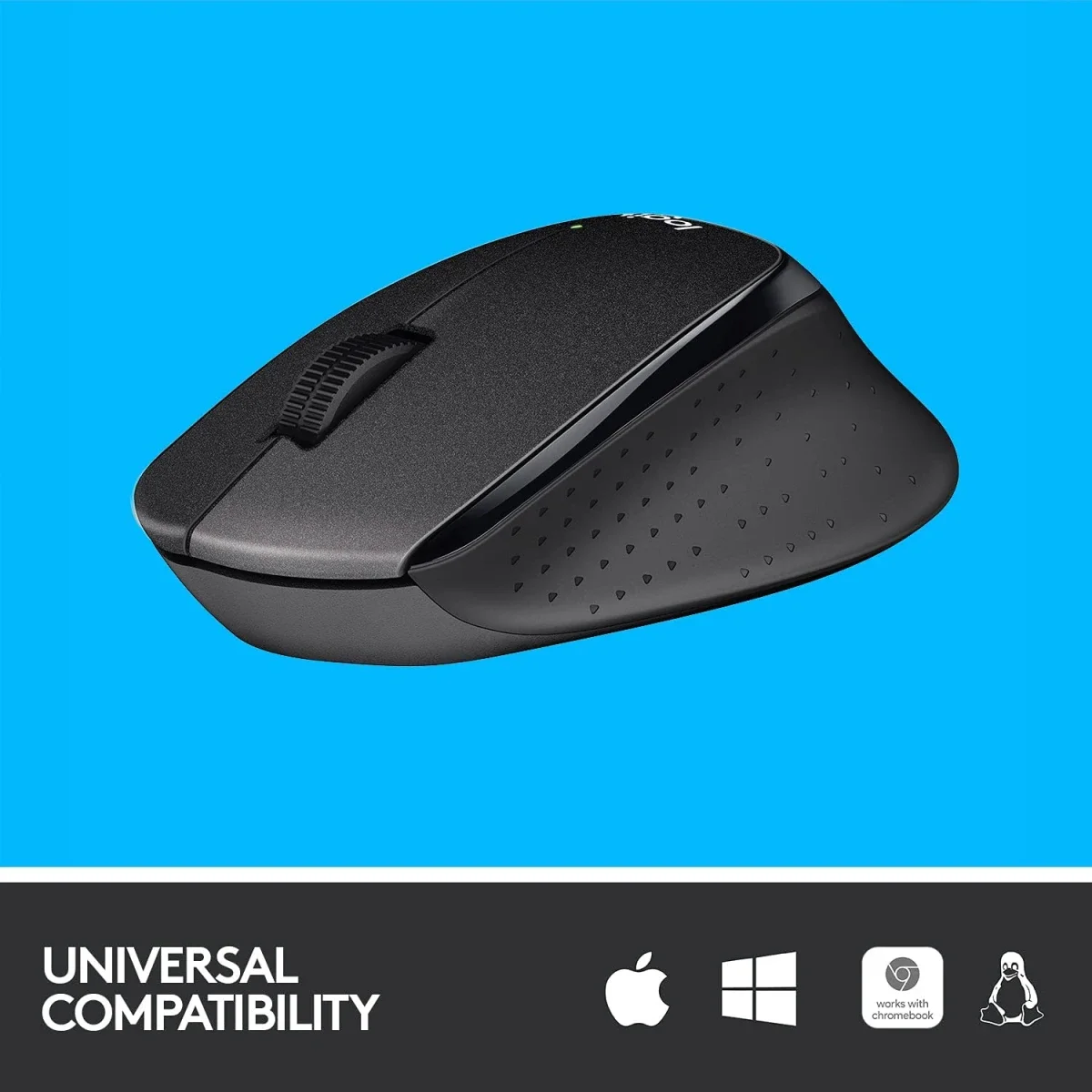 Logitech M330 Silent Plus Wireless Mouse, 1000 DPI, Black - Thumbnail 3