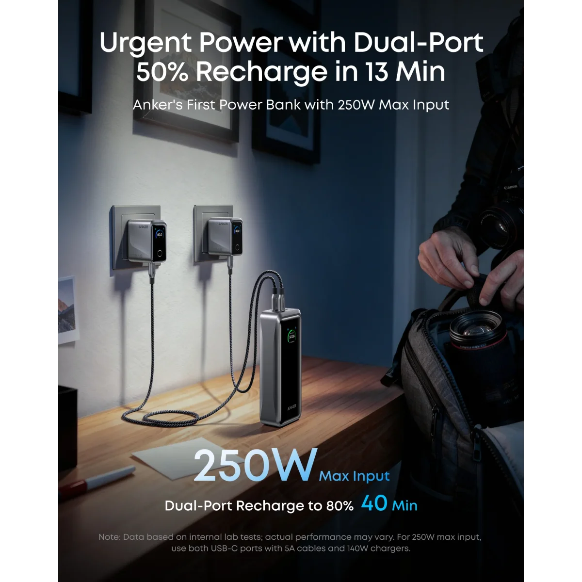 Anker Prime 26K A110A Power Bank, 300W Output, 140W Fast Charging, 250W Input, Smart Display & App Control, TSA-Approved - Image 5
