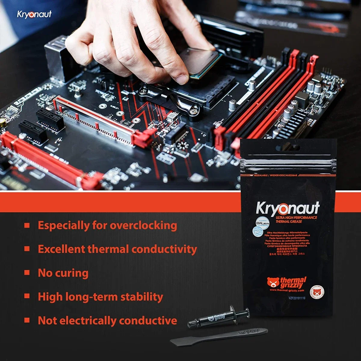 Thermal Grizzly Kryonaut High Performance Thermal Paste 5.55g - Image 4