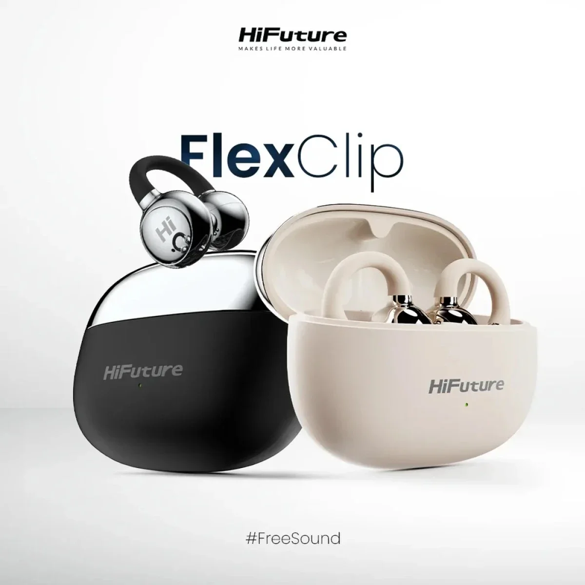 سماعات أذن مفتوحة HiFuture FLEXCLIP لاسلكية مع AI ENC ووقت تشغيل 30 ساعة - ذهبي شامبانيا - Thumbnail 2