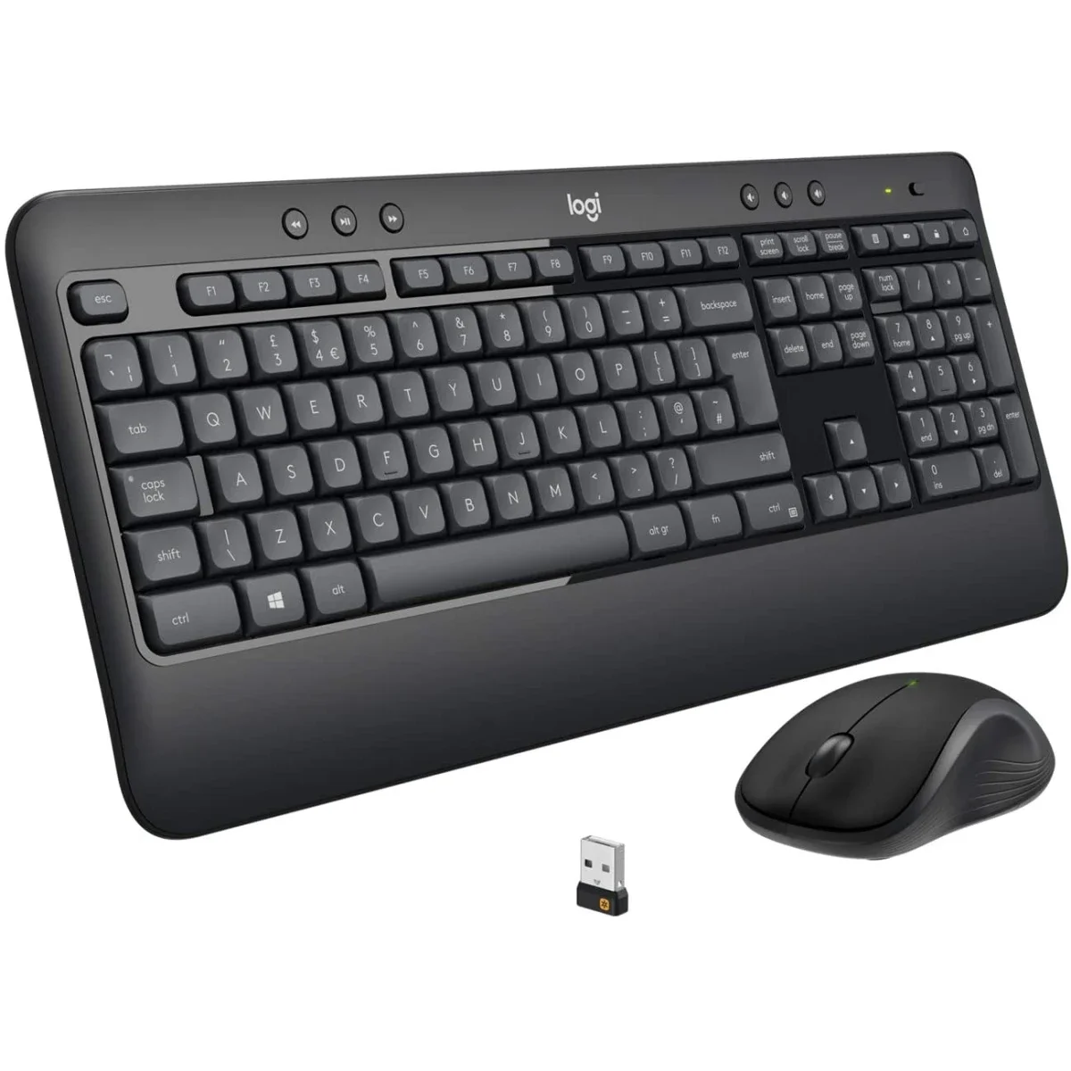 مجموعة لوحة مفاتيح وفأرة لاسلكية Logitech MK540 مع مستقبل USB Unifying وتخطيط عربي/إنجليزي