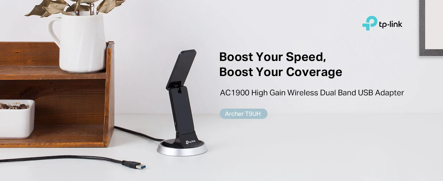 محول واي فاي USB 3.0 ثنائي النطاق عالي الكسب TP-LINK Archer T9UH AC1900 - Thumbnail 6