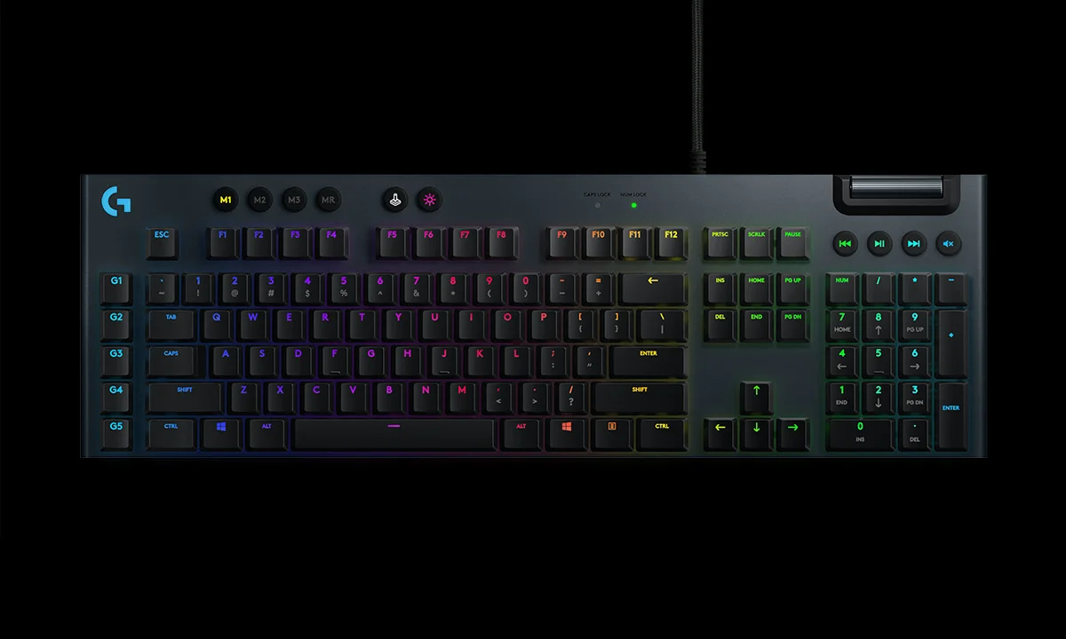لوحة مفاتيح ألعاب Logitech G815 LIGHTSYNC RGB ميكانيكية منخفضة الارتفاع بمفاتيح GL Tactile وتخطيط إنجليزي أمريكي، أسود - Thumbnail 17