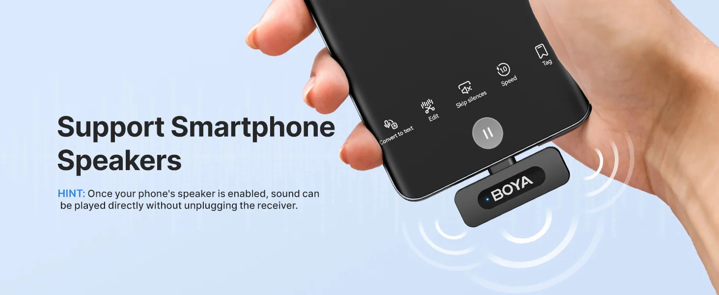Boya BY-V30 Wireless Lavalier Microphone with USB-C Receiver, 36H Battery Life - Black - Image 17