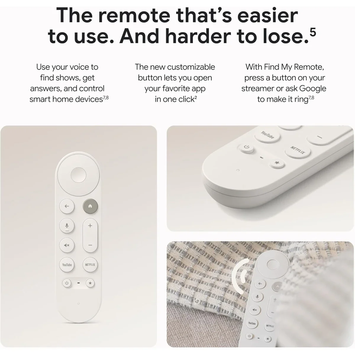 جهاز بث Google TV Streamer 4K مع ريموت صوتي وسعة 32GB، Porcelain - Thumbnail 7