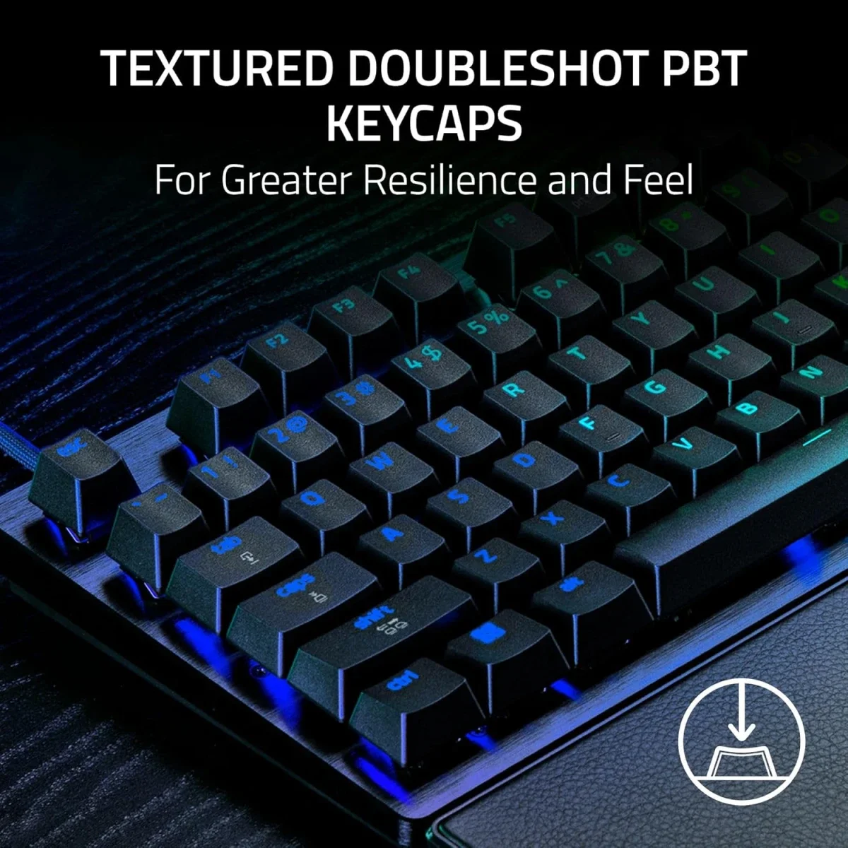 كيبورد ألعاب Razer Huntsman V3 Pro TKL بسرعة 8KHz أسود - Thumbnail 11