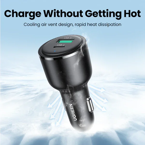Ugreen 90645 63W USB-C Car Charger with 45W PPS and 18W QC - Image 4