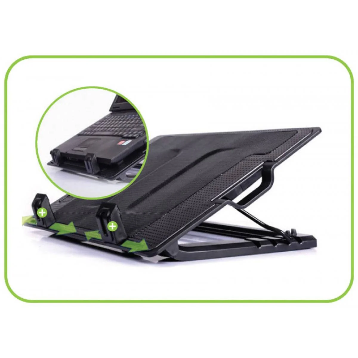 ICOOL CP12TY Laptop Cooling Stand with 140mm Blue LED Fan, 5 Height Levels and Dual USB Ports for 13–17.3 Inch Laptops - Image 7