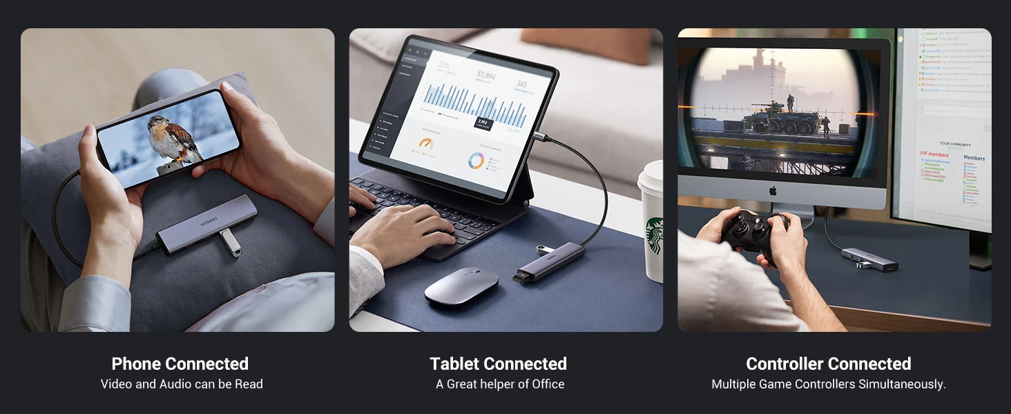 موزع USB-C من Ugreen 4 في 1 Type-C إلى 4 منافذ USB 3.0 بسرعة 5Gbps - Image 11