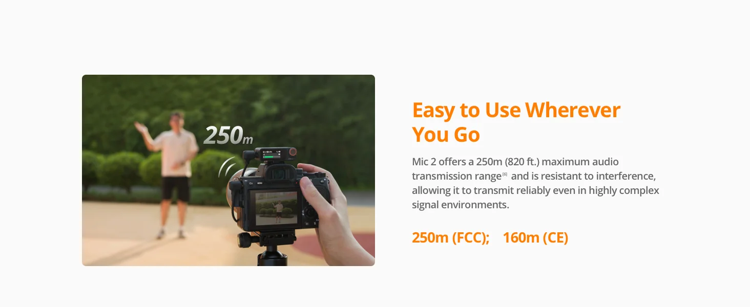 ميكروفون لاسلكي DJI Mic 2 مع 1 TX + 1 RX وتسجيل 32 بت Float ومدى 250 متر - Thumbnail 21
