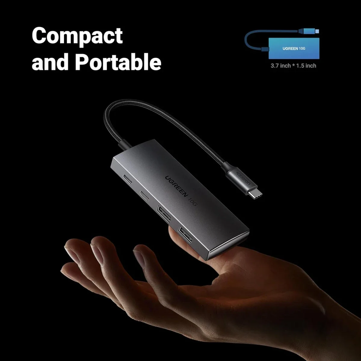 موزع USB-C Ugreen CM480 بسرعة 10Gbps و4 منافذ USB 3.2 مع 2 USB-C و2 USB-A - Image 2