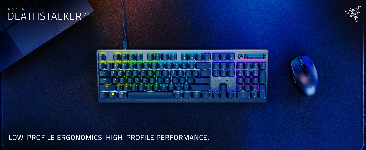 Razer DeathStalker V2 Low-Profile Optical Gaming Keyboard - Linear Red Switches - Thumbnail 8
