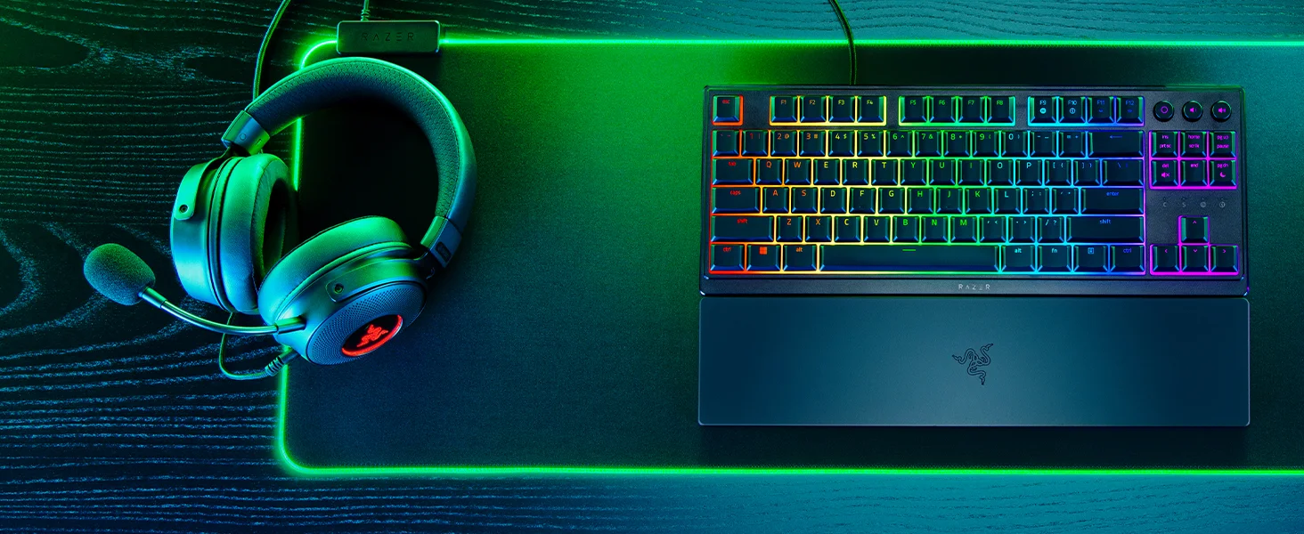 كيبورد ألعاب Razer Ornata V3 TKL منخفض الارتفاع بمفاتيح Mecha-Membrane وإضاءة RGB - Thumbnail 11