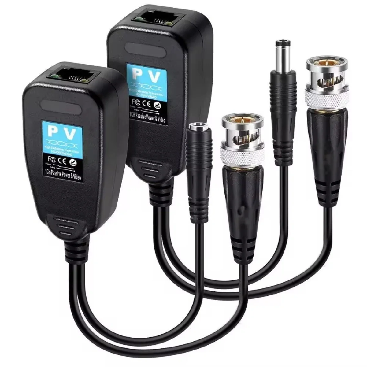 محول بالون فيديو CCTV سلبي BNC إلى RJ45 مع دعم الطاقة حتى 1000 متر