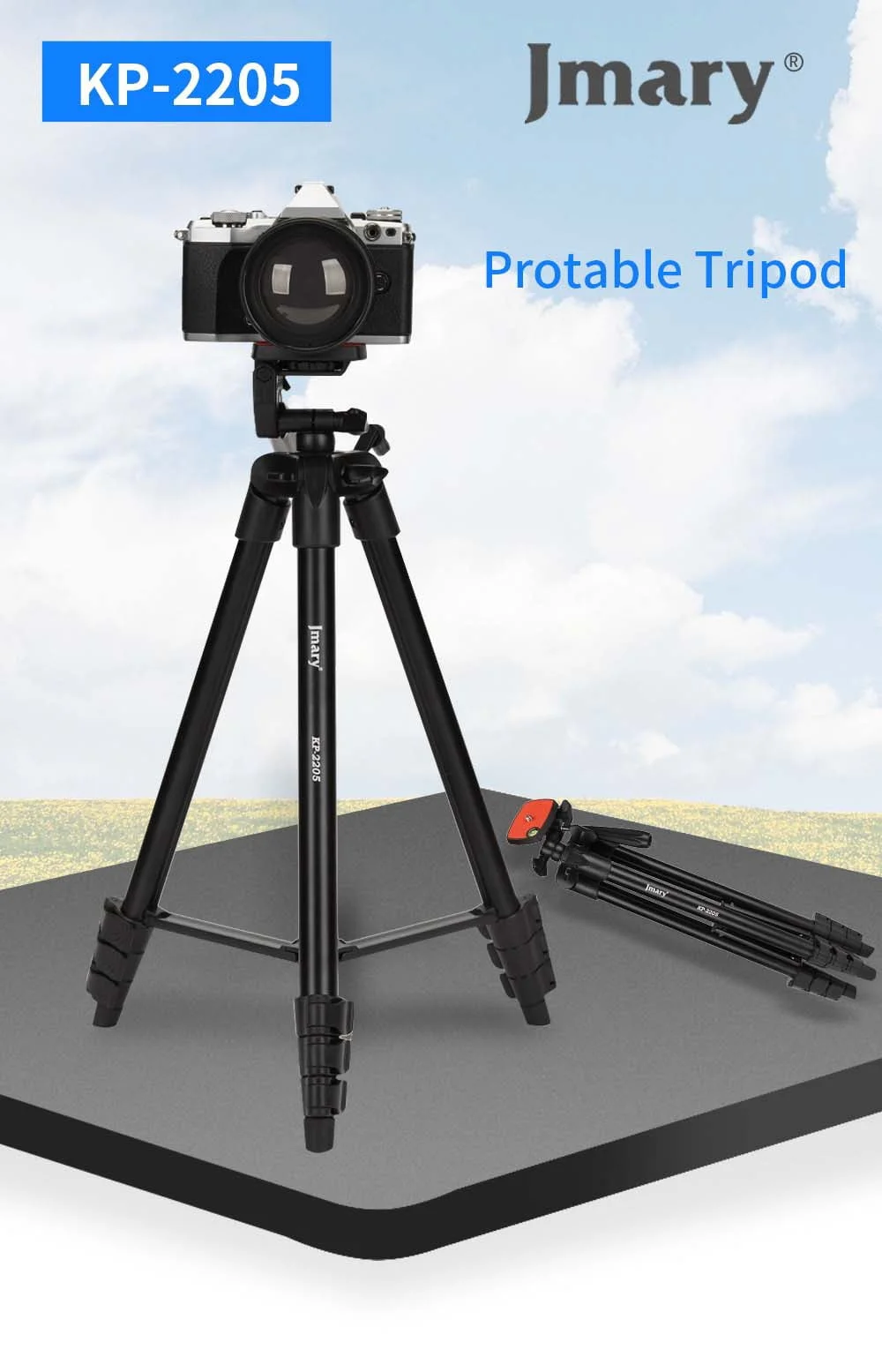 Jmary KP-2205 Professional Tripod with Mobile Holder - Thumbnail 5