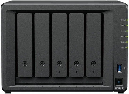 خادم NAS بدون أقراص Synology DiskStation DS1525neo+ بخمس فتحات، معالج AMD Ryzen V1500B ثماني النواة وذاكرة DDR4 بسعة 4GB - Image 8