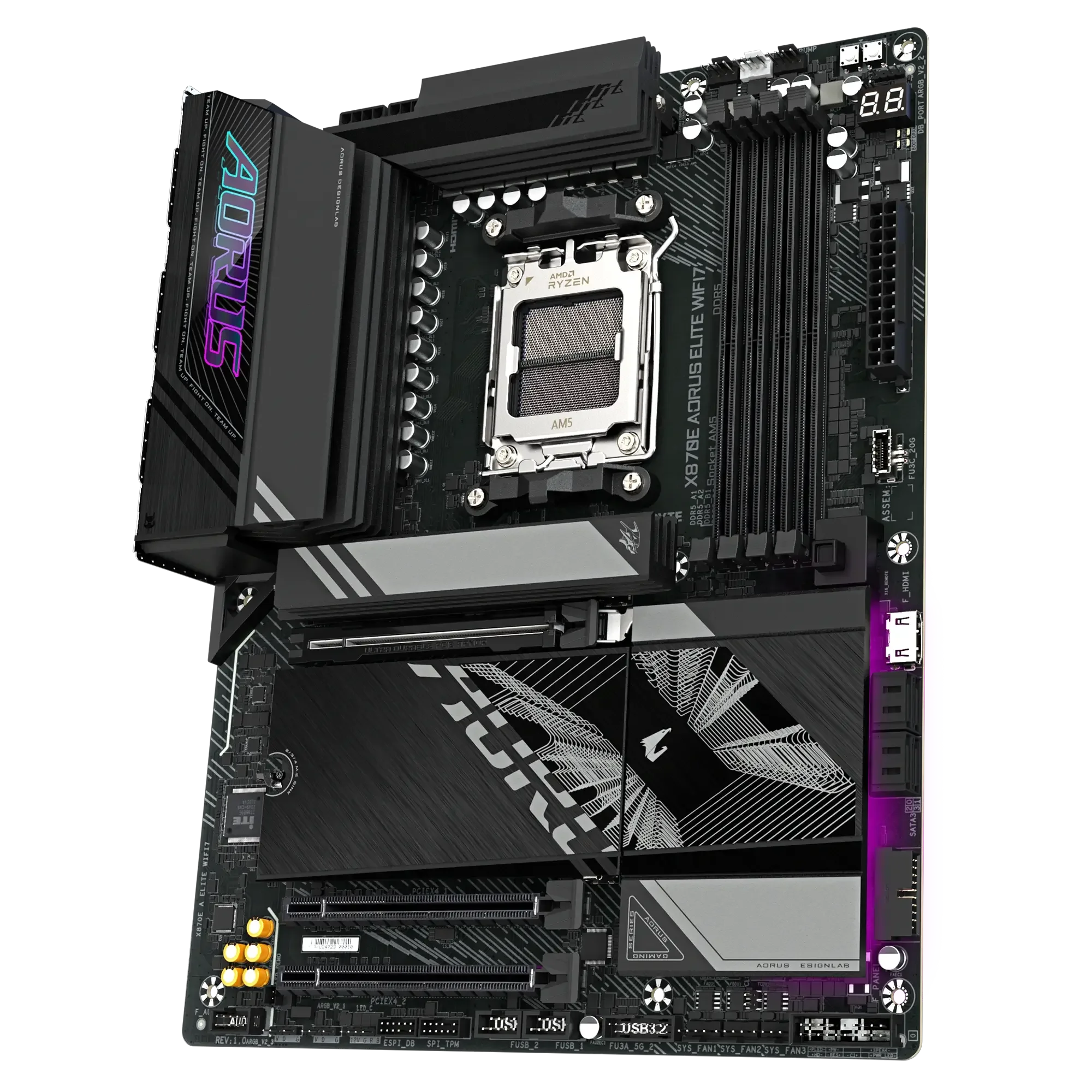 GIGABYTE X870E AORUS ELITE WIFI7 DDR5 AM5 Motherboard with Bluetooth 5.4 - Thumbnail 2
