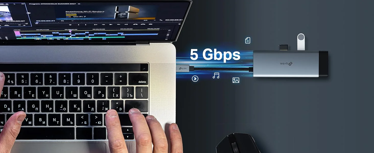 موزع USB-C 6 في 1 TP-LINK UH6120C مع HDMI 4K@60Hz وإيثرنت جيجابت وPD 100W - Image 14