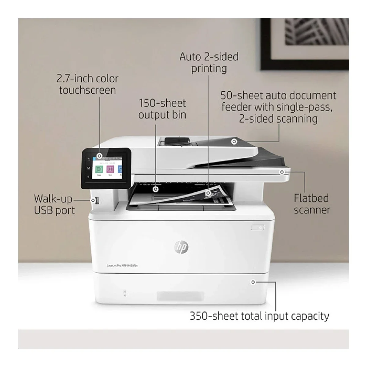 طابعة HP LaserJet Pro MFP 4103fdn ليزر أحادية اللون مع فاكس (2Z628A) - Image 5