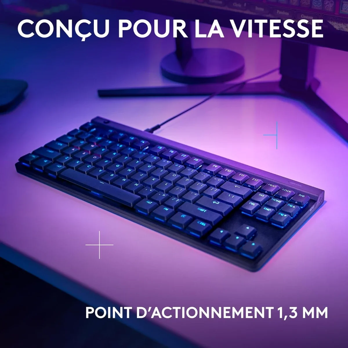 Logitech G515 LIGHTSPEED TKL Wireless Mechanical Gaming Keyboard, GL Tactile Switches, RGB, US QWERTY, Black - Thumbnail 3