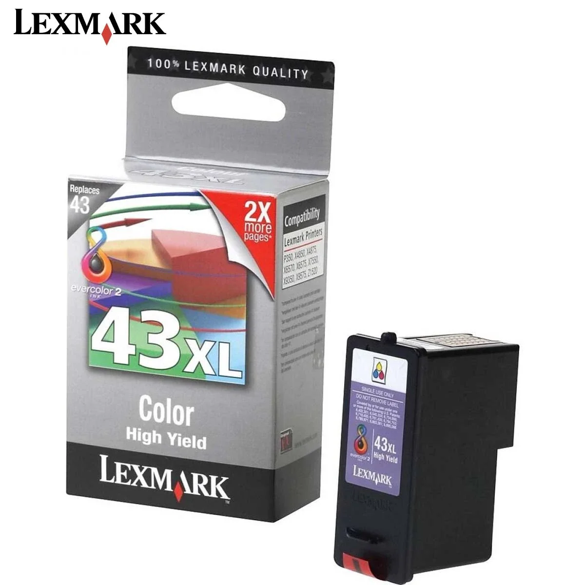 خرطوشة حبر Lexmark 43X ثلاثية الألوان أصلية 18Y0143