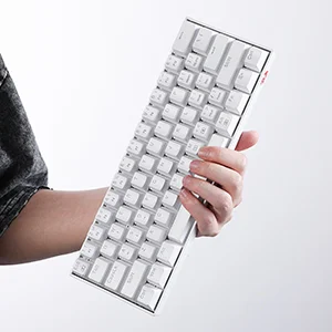 كيبورد ألعاب ميكانيكي Redragon K630 Dragonborn سلكي RGB بنسبة 60%، 61 مفتاح، سويتش أزرق خطي، أبيض - Thumbnail 13