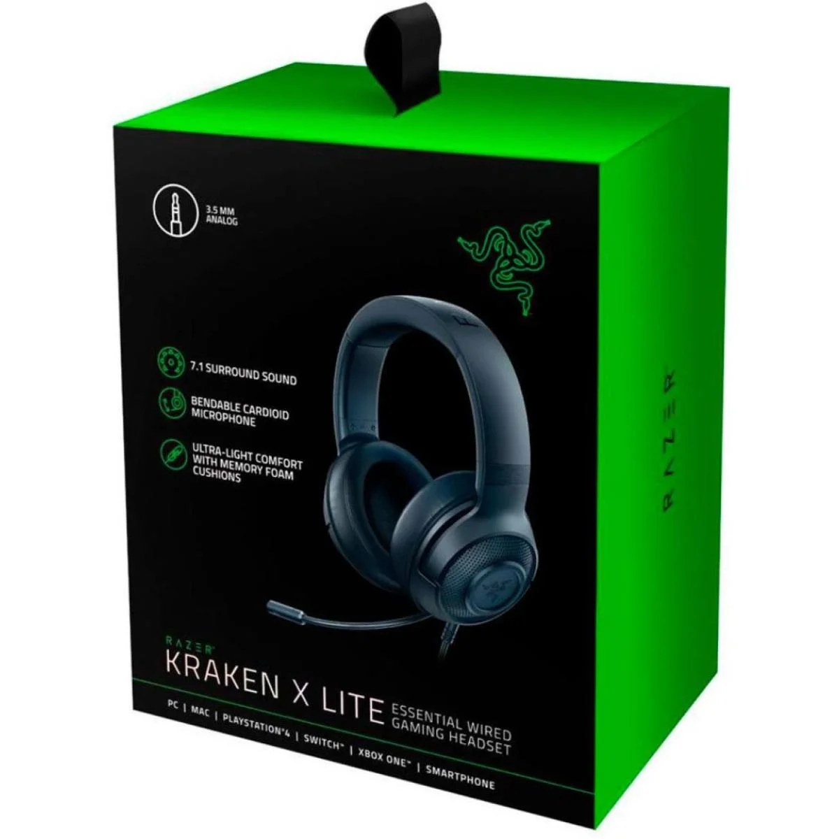 سماعة ألعاب Razer Kraken X Lite سلكية بمنفذ 3.5 مم وصوت محيطي 7.1