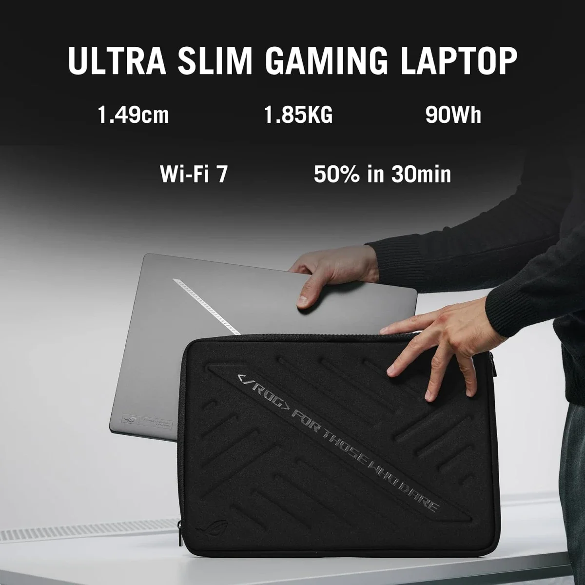 Asus ROG Zephyrus G16 (2025) GU605CX-QR101 16-inch 2.5K 240Hz OLED Gaming Laptop, Intel Core Ultra 9 285H, RTX 5090, 64GB RAM, 1TB SSD, Platinum White - Image 4