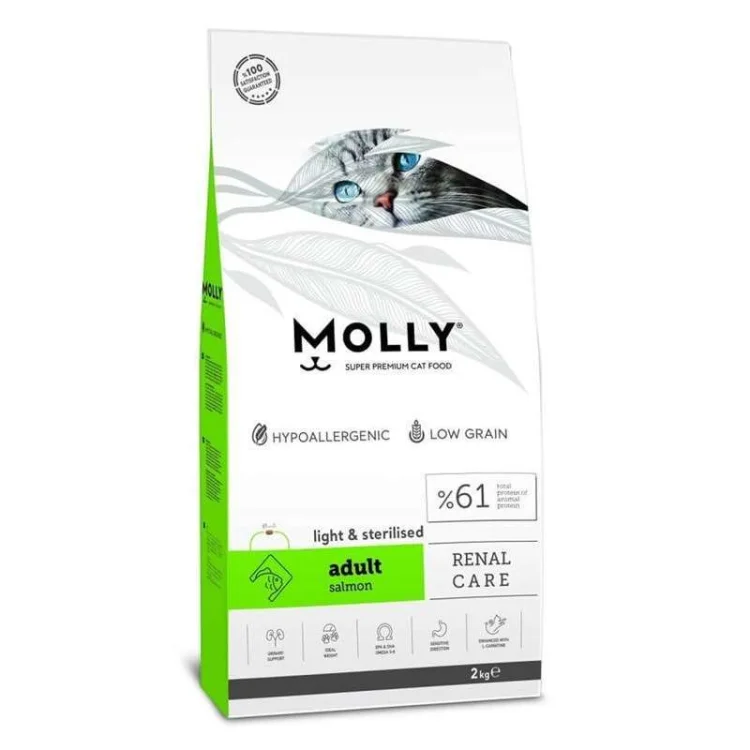 طعام قطط جاف Molly Adult Salmon للقطط البالغة 2 كغ