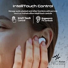 سماعات Promate ProPods لاسلكية بالكامل داخل الأذن مع ANC وBluetooth 5.3 وميكروفون، تشغيل 25 ساعة، أبيض - Thumbnail 12