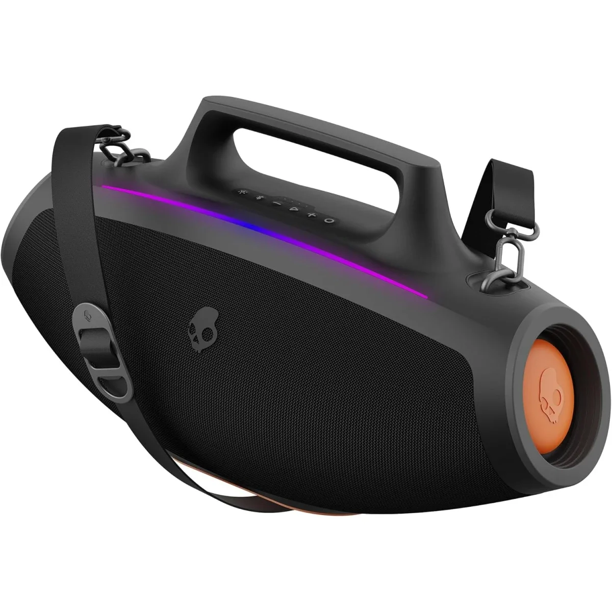 مكبر صوت بومبوكس Skullcandy Barrel بلوتوث مع عرض إضاءة LED وبطارية حتى 12 ساعة - أسود