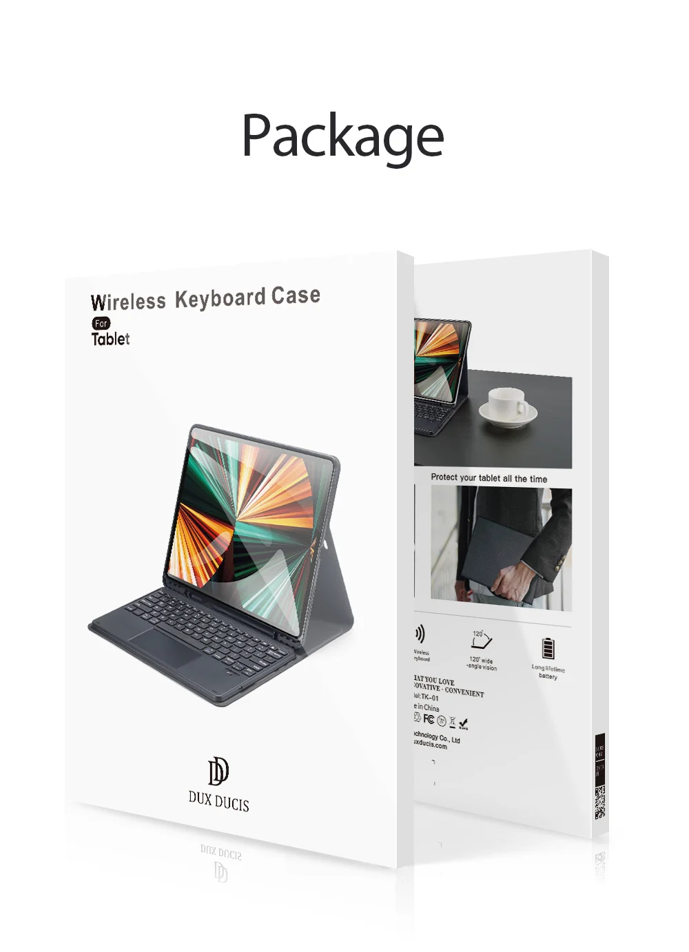 جراب لوحة مفاتيح DUX DUCIS TK Series بلوتوث جلدي مع لوحة لمس لجهاز iPad Pro مقاس 12.9 إنش (2020/2021/2022)، تخطيط إنجليزي - أسود - Thumbnail 19