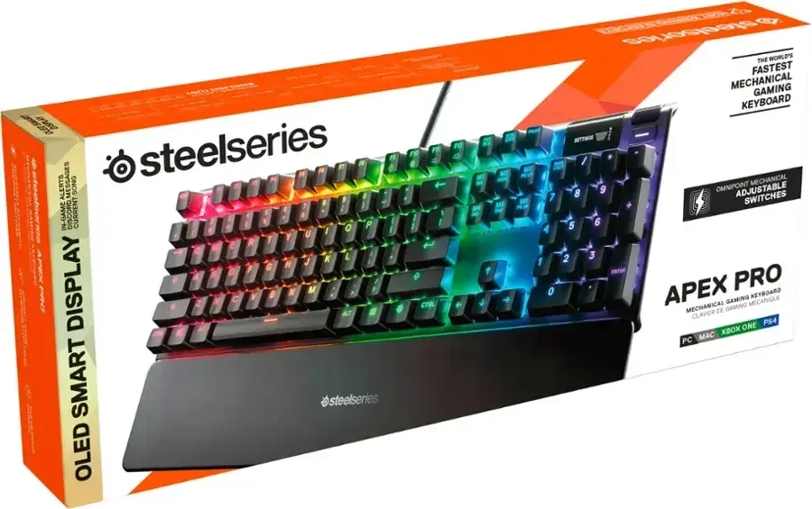 SteelSeries Apex Pro RGB Mechanical Gaming Keyboard with OLED Smart Display and OmniPoint Adjustable Switches - Thumbnail 3