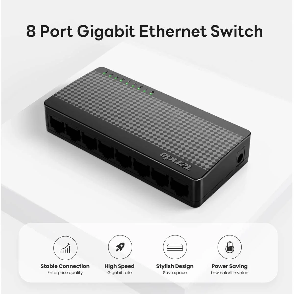 سويتش Tenda SG108M جيجابت 8 منافذ إيثرنت غير مُدار أسود - Image 2