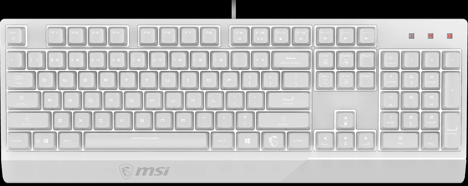 كيبورد ألعاب MSI VIGOR GK30 RGB بإضاءة RGB من 6 مناطق – أبيض - Image 5