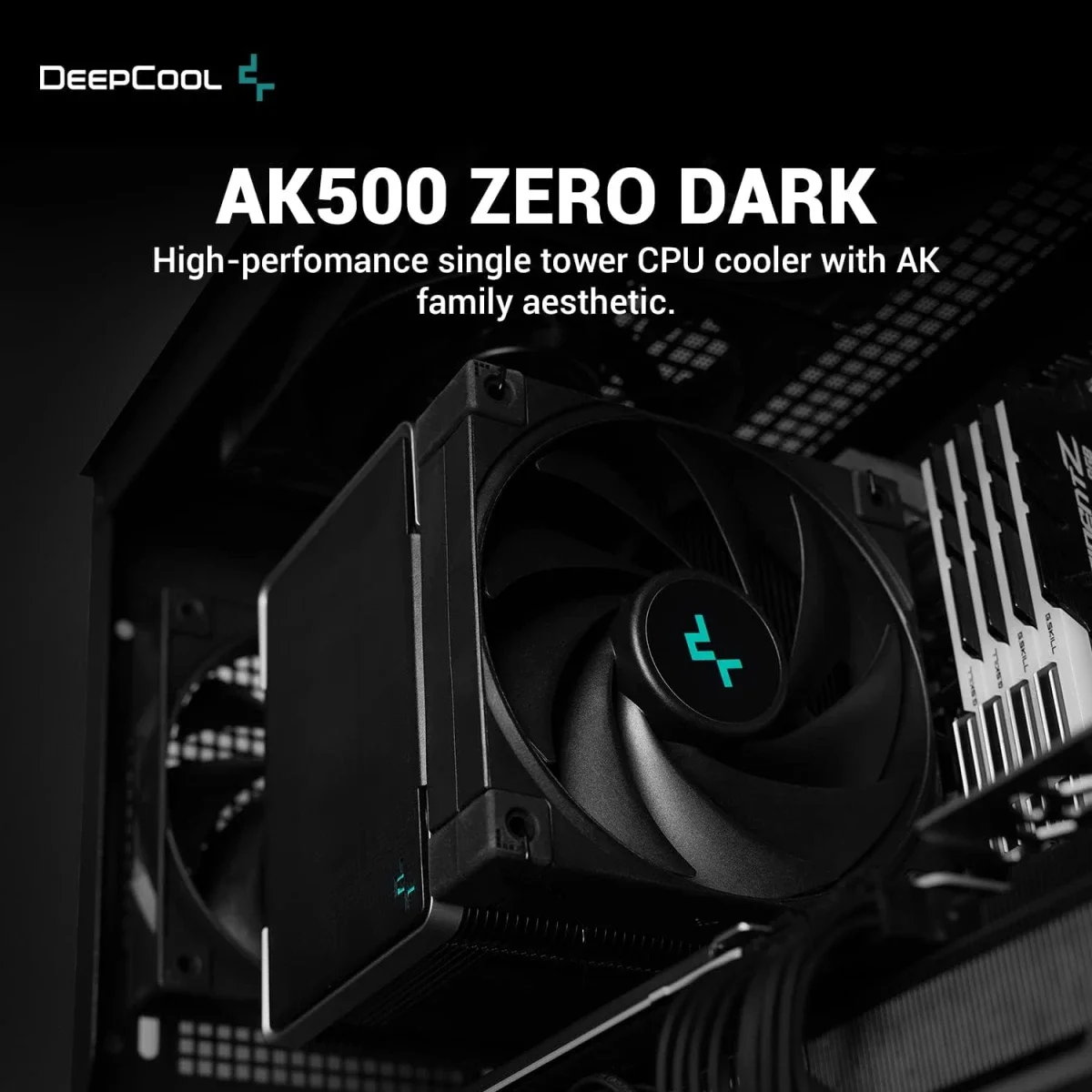 DeepCool AK500 Zero Dark CPU Air Cooler with 120mm PWM Fan, 240W TDP - Thumbnail 3